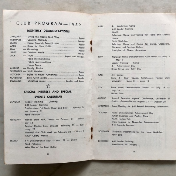 Vintage 1959 MARION COUNTY HOME DEMONSTRATION CLUBS Booklet - Picture 3 of 8